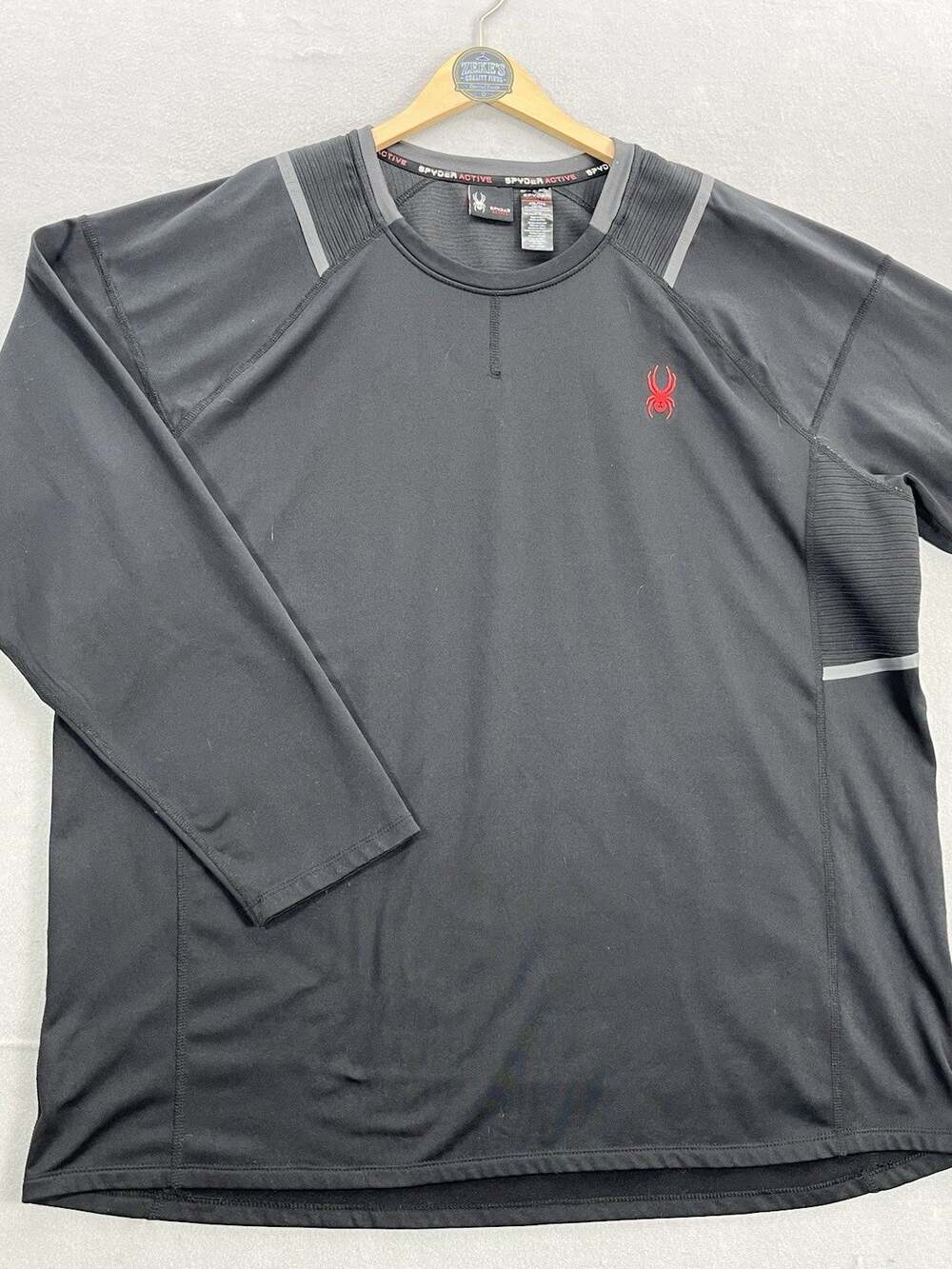 Spyder Active Mens XXL Black Fleece Lined Crew Pullover Performance Sweatshirt